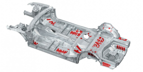 Audi A6: creases in the underbody dampen vibrations 