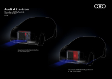 Audi A2 e-trom – Illustration title Combined electric power consumption in kWh/100 km: 15.6–12.8 (preliminary);<br />
combined CO2 emissions in g/km: 0; CO2 class: A