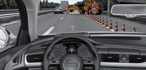 Klare Sache: Die Tempolimit-Anzeigen erscheinen auch im optionalen Head-up-Display