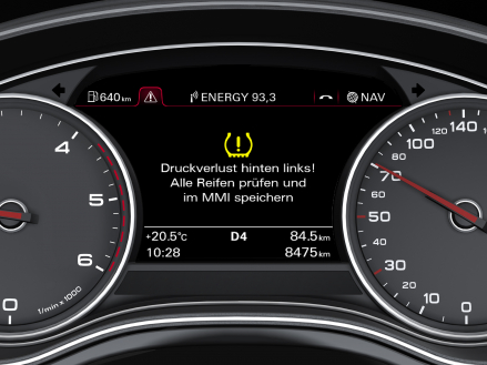 Genaue Anzeige: Reifendruck-Kontrollanzeige im Audi A7 Sportback