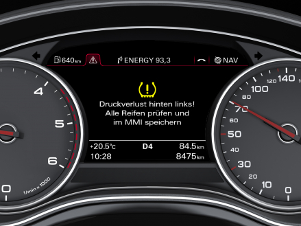 Genaue Anzeige: Reifendruck-Kontrollanzeige im Audi A7 Sportback