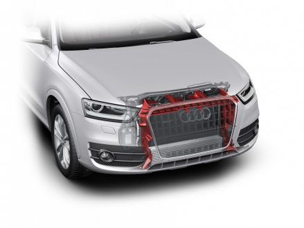 Clean air flow: in the Audi Q3, the area around the radiator is well sealed