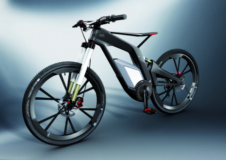 CFRP racer on two wheels – the Audi e-bike Wörthersee weighs just eleven kilograms without its electrical components.