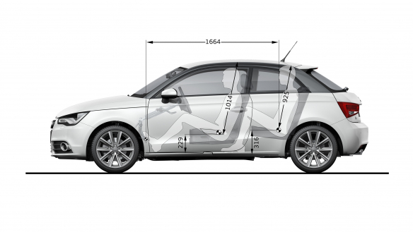 Platzverhältnisse: Der Innenraum des Audi A1
